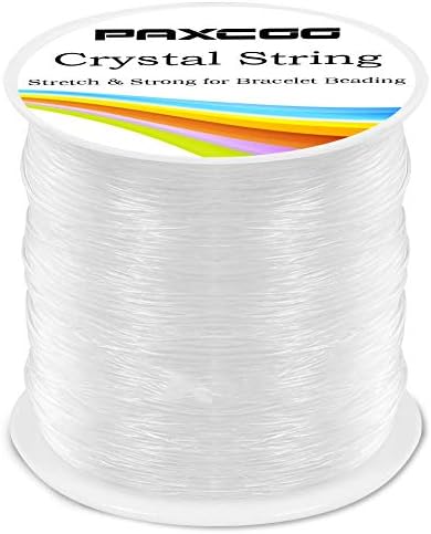 Paxcoo 0.8mm Elastic String, Stretchy Bracelet String Crystal String Bead Cord for Bracelet, Beading and Jewelry Making (120 m)
