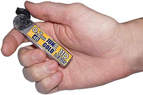 June Gold 0.7 mm, 440 Lead Refills, 4B, 4 Dispensers/w 110 Pieces Each