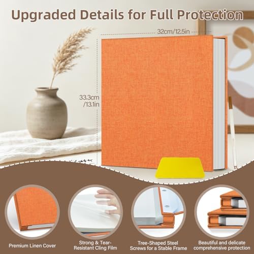 Popotop Photo Album Self Adhesive Scrapbook Album for 4x6 5x7 8x10 Pictures DIY Photo Book as Scrapbooking Supplies Kits, Birthday Gifts for Women Mom Wedding Baby Family Travel