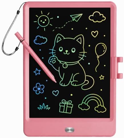 TEKFUN LCD Writing Tablet Doodle Board, 8.5inch Colorful Drawing Tablet Writing Pad, Kids Gifts Toys for 3 4 5 6 7 Year Old Kids, Erasable Doodle Pad Toddler Travel Car Toy Road Trip Activity (Pink)