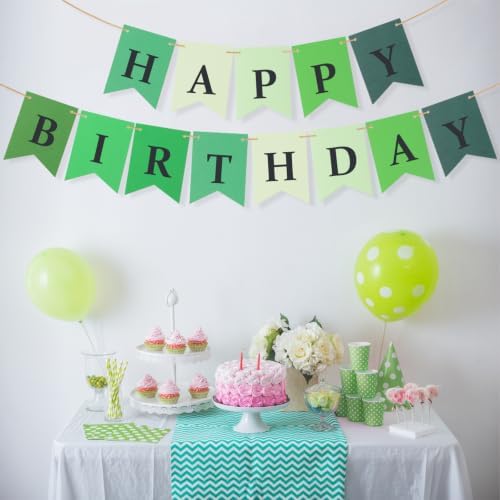 MixTeach 120 pcs Paper Banner Flags Cutouts Green Color Swallowtail Banner