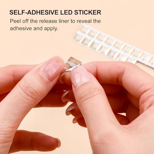 30 Pcs Aninating Rainbow Blink LED Circuit Stickers Light Craft Kit for Making Light-Up Cards Projects, with 1 Roll Conductive Fabric Tape, Add Lights to Holidays, Birthdays and Special Cards Decor