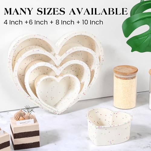 10 Inch Heart Shaped Cake Pans Silicone for Baking, 2 Pcs