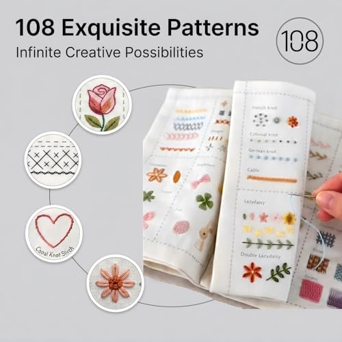 Embroidery Stitch Book Kit, Embroidery for Beginners, Stitching Kits