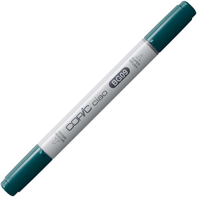 Copic Markers BG09 Ciao with Replaceable Nib, Blue Green