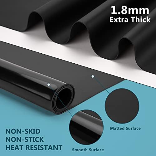 Gartful Extra Large Silicone Mats for Crafts, 35.4 x 23.6 inch Sheet, 1.8mm Thick Pad for Jewelry Casting Resin Mold, Nonstick Placemat, Countertop Protector, Black