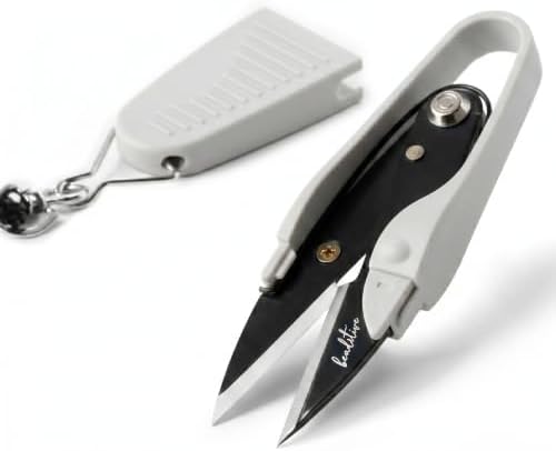 Beaditive Premium Thread Snips - Thread, Yarn, Embroidery Snipper for Sewing, Quilting, Knitting, Jewelry Making - High-Carbon Steel Blades with Protective Cap and Lanyard (White)