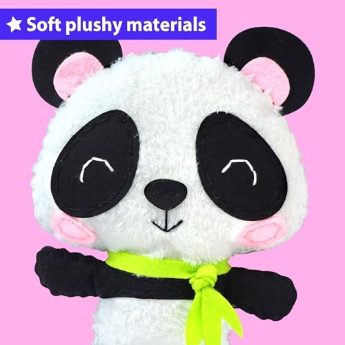 KRAFUN Panda Sewing Kit for Kids Ages 8-12 - No Scissors No Glue