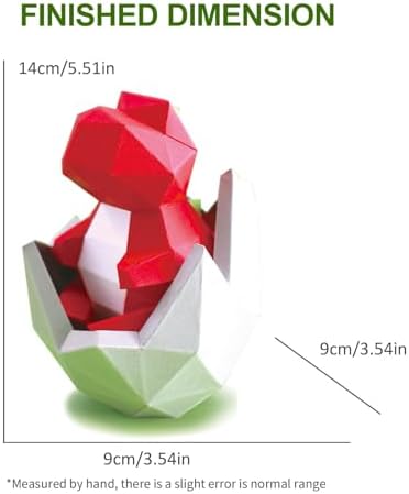 3D Dinosaur Origami Paper Craft Kit, Cute Dinosaurier-Baby DIY Pre-Cut 3D Papercraft for Teens & Adults, Creative Handmade Animal Figurine Paper Sculpture STEM Puzzle Origami Gift Set