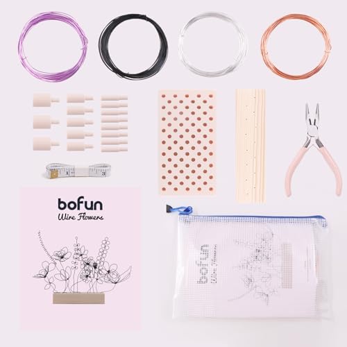 BoFUN Wire Art Flower Craft Kit for Teens & Adults Women Birthday