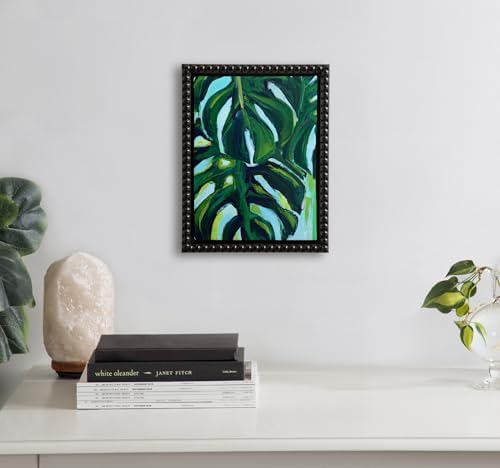 Kate and Laurel Sylvie Blank Framed Canvas Wall Art, 8x10 Black Beaded, Vintage Modern Empty Canvas for Paint-Your-Own Art, Ready to Paint Premium Canvas Already Framed
