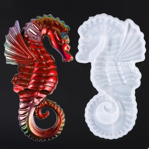 3D Seahorse Silicone Mold for Epoxy/UV Resin Casting DIY Craft Art Decors