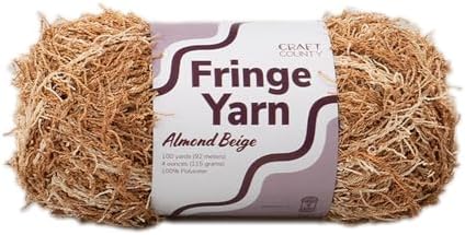 Craft County Fringe Yarn – Medium 4 Polyester Yarn for Scrubby Cloths, Personalized Gifts, and More!