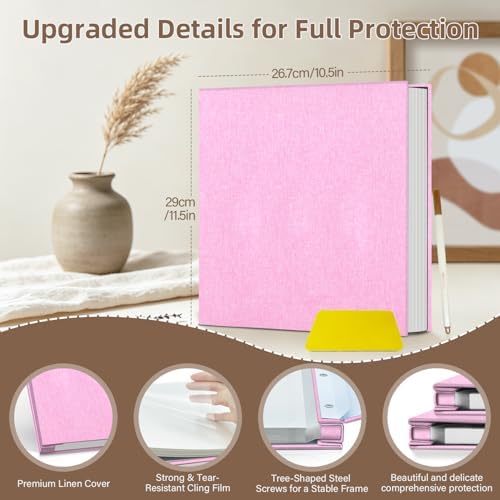Popotop Photo Album Self Adhesive Scrapbook Album for 4x6 5x7 8x10 Pictures DIY Photo Book as Scrapbooking Supplies Kits, Birthday Gifts for Women Mom Wedding Baby Family Travel