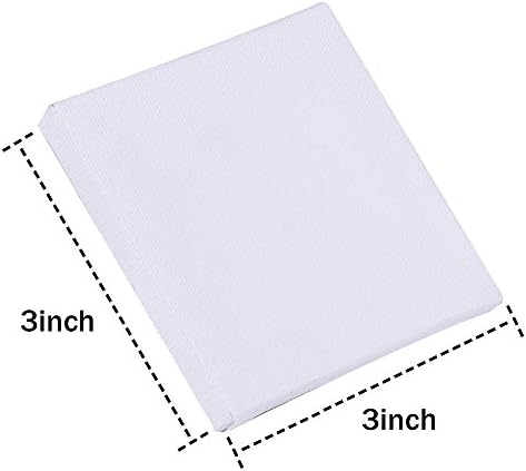 Outus 12 Pack 3 x 3 Inch Mini Canvas Boards Cotton Painting Panels