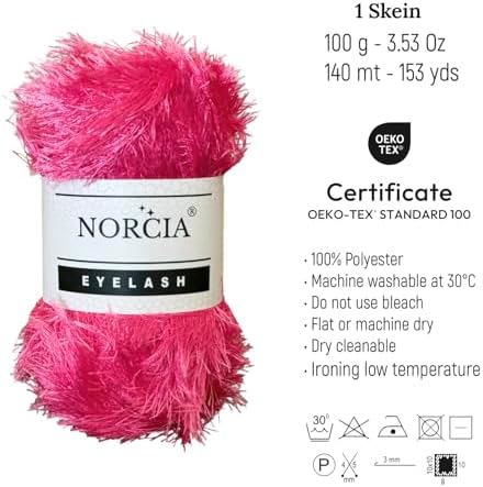 Eyelash Yarn Fun Fur Yarn(100g-3.5oz) (153yds-140mt) Fuzzy Premium Soft Crochet DIY Hand Knitting 100% Polyester