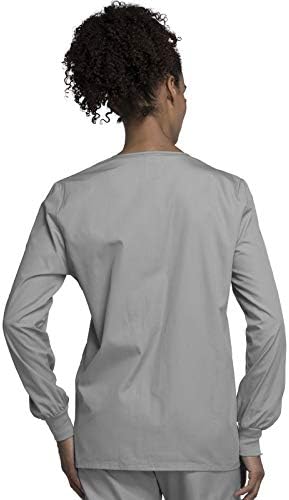 Cherokee WW Originals Scrubs Jacket for Women Snap Front 3 Pockets