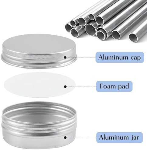 TUZAZO 12Pack Aluminum Tins, 2 Oz Metal Container with Lids and Labels