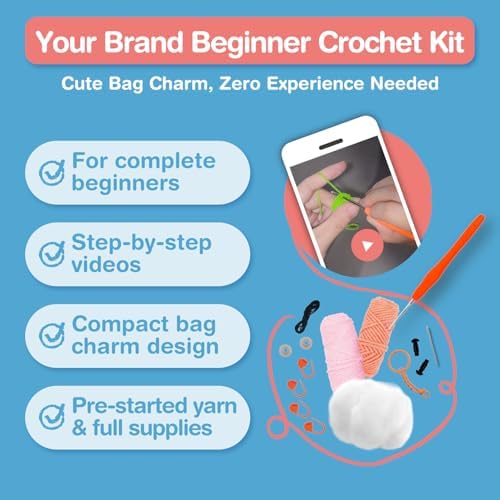Avenir Crochet Kit for Beginners, Octopus Animal Keychain Craft Set