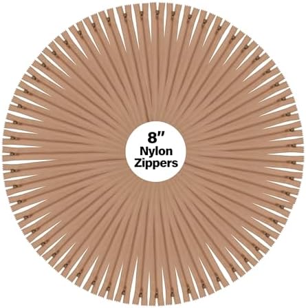 Mandala Crafts 100 PCs Tan Closed-End 8 Inches Nylon Zippers for Sewing