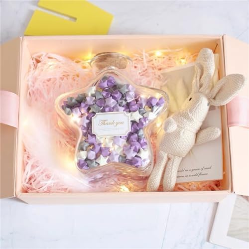 2160 Sheets Origami Star Paper 7 Color Strips Double Sided Lucky Star Decoration Folding Paper for DIY Hand Art Supplies (Blue purple-2160 sheets)