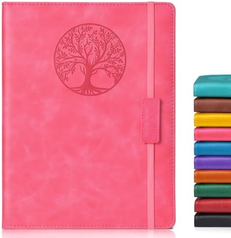 Biuwory B5 Leather Journal Notebook, 256 Lined Pages, Hardcover 7.8"×10.2" | Large Vintage Journal for Women Men,Work,School,Business,Travel Diary,Note taking,College Ruled Writing,Daily Journaling
