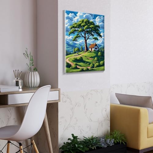 ATDMS Landscape Paint by Numbers Kit for Adults with Frame, 8x12 Inch