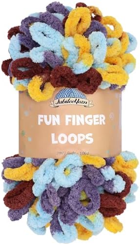 JubileeYarn Fun Finger Loops Yarn - 100g/Skein Jumbo Polyester - Iris - 1 Skein