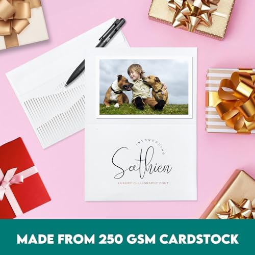 100 Pack White Blank Cards and 100 Pack Envelopes 4x6, Note Greeting Cards and Envelopes Set, Folded Cardstock with Self-Seal Envelope for DIY Greeting Thank you Cards, Invitations in All Occasions