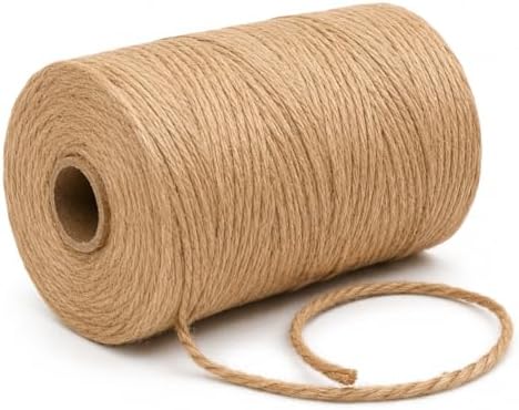 2mm 164FT, 600FT, 1200FT, 1800FT Natural Jute Twine String, 2 Pack of 600FT
