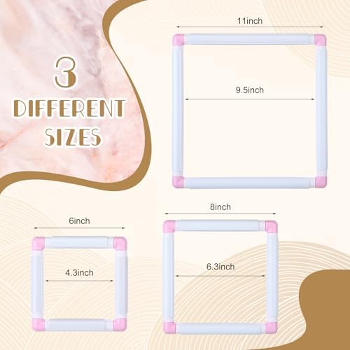 Janinka 3 Pcs Embroidery Hoop Cross Stitch Frames and Hoops, Light Purple