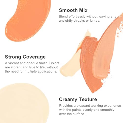 PHOENIX Skin Tone Acrylic Paint - 6 Neutral Colors x 2 Fl Oz / 59ml Flesh Colored Model Paint Set, Plastic Miniature Figures Paints for Adults, Brown Acrylic Paints for Canvas Painting