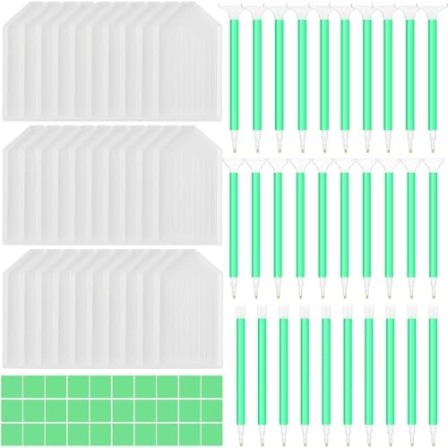 Affrolling 90 Pcs Diamond Art Tools, Drill Pens Trays Glue Clay