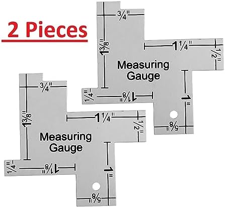 2 Pcs 2 Inch Mini Sewing Measuring Gauge Aluminium Sewing Ruler