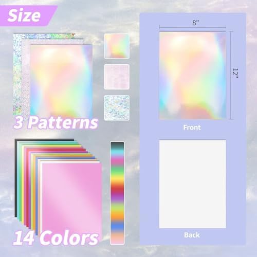 30 Pack Metallic Cardstock Paper Sheets 8" x 12" 250gsm/92lb