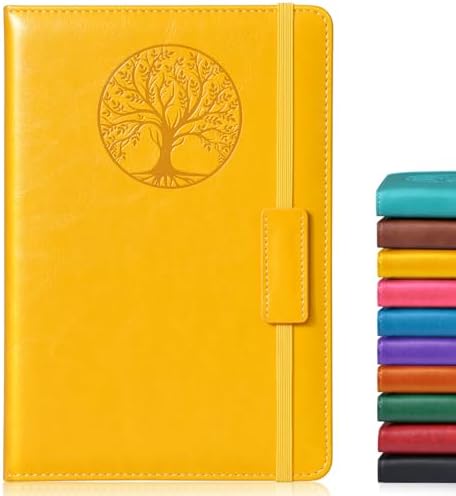 Biuwory Leather Journal Notebook,256 Thick Lined Pages,Hardcover 5.7"×8.3" | Vintage Journal for Women Men,Work,School,Business,Travel Diary,Note taking,College Ruled Writing,Daily Journaling Notebook