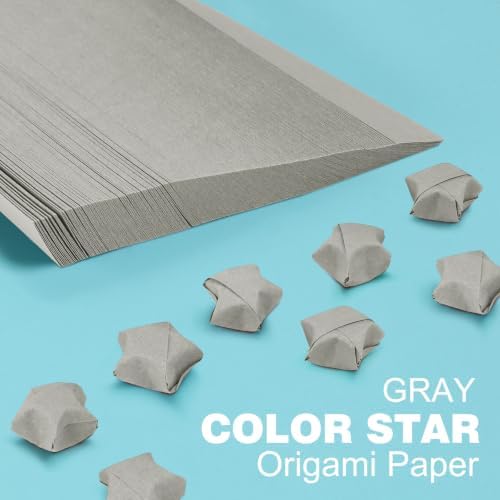 FoDau770 Solid Color Star Paper Strips - 360 Sheet, Grey