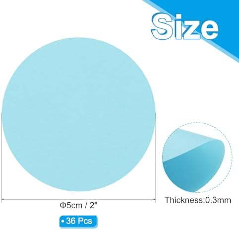 PATIKIL 2inch Circle Card Stock, 36Pcs Round Shape Cutouts Paper Thick Cardstock Coaster for DIY Craft Projects Classroom Bulletin Board Decor, Light Blue