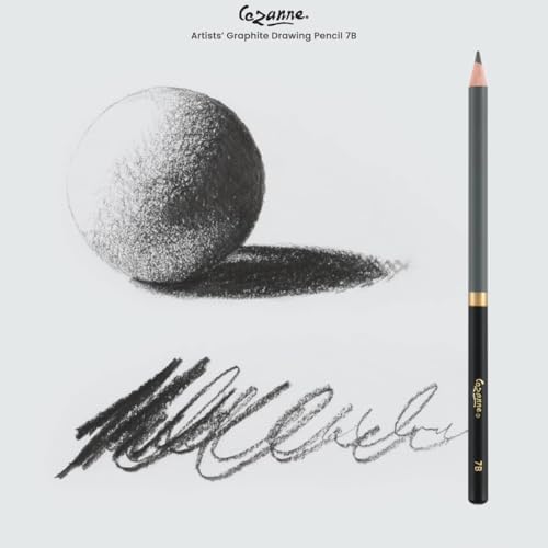 Cezanne Graphite Drawing Pencils Set - 7B, Set of 12 Break-Resistant Graphite Lead, Easy-to-Sharpen Sketch Pencils, Master Artist Quality Graphite Pencils for Technical and Artistic Drawing