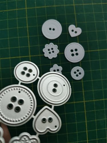 Scrapbooking Die-Cuts for Card Making, Christmas Metal Cutting Dies, Paper Craft Punch Template, Background Embossing Stencils, DIY Album Décor (6 Pcs Buttons-6x4.2cm)