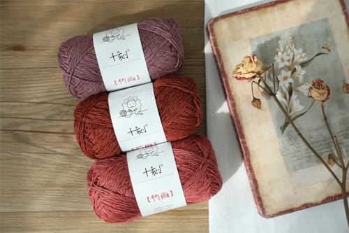 Cotton, Bamboo,Linen Blended Yarn 2 Skeins 50g/1.76oz- 09 Purple