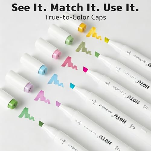 HOTU 100 Colors Alcohol Markers Fine Tip, Dual Tips 79 Vibrant Colors+20 Skin Tone Colors+1 Colorless Blender, Art Markers for Adult Coloring book, Illustration, Non-Bleeding Pad-CPC Certificated | 80 Colors+20 Skin Tone Colors, Art Markers for Artists...