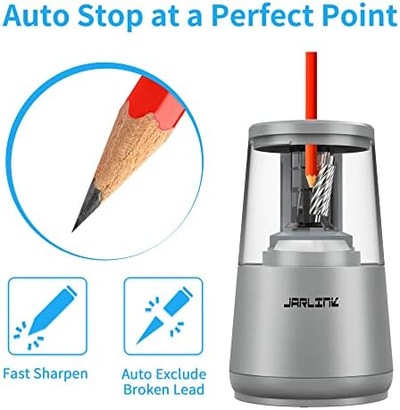 JARLINK Electric Pencil Sharpener, Heavy Duty Helical Blade, Auto Stop
