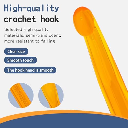 QMNNMA 6 mm Crochet Hook, Ergonomic Crochet Hooks, Crochet Needles