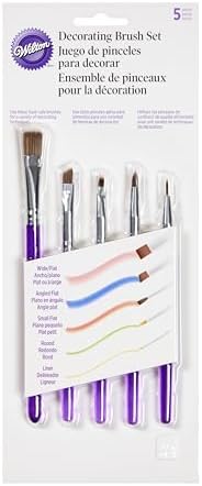 Wilton 5-Piece Decorating Brush Set, Synthetic Bristles
