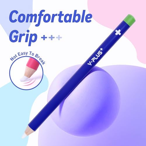 YPLUS Detail Eraser Pencils with Sharpener, Blue, School Supplies, 3 Pcs