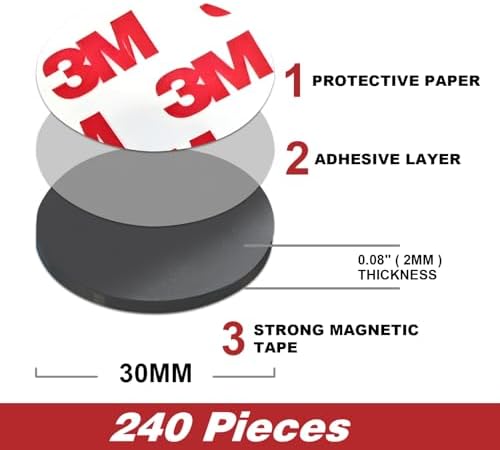 Classroom Must Haves,Magnet with Adhesive Backing,Round 1.2" - 240PCS,Bulk Package Magnetic Stickers for Decoration - Teacher Supplies