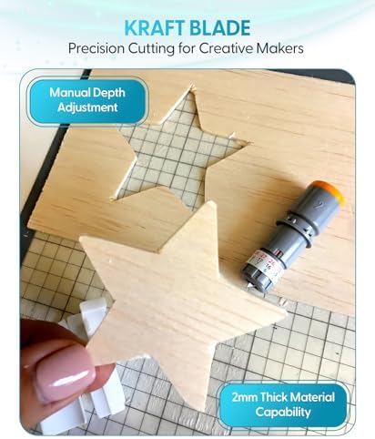Silhouette 3mm Kraft Blade (Type C) - Cuts Chipboard, Leather, Foam - Cameo 4 Blade Compatible with Cameo 3, Portrait 2 - Ideal for Specialty Material, Thick Cut - Strong Tack Mat Recommended - 2 Pack