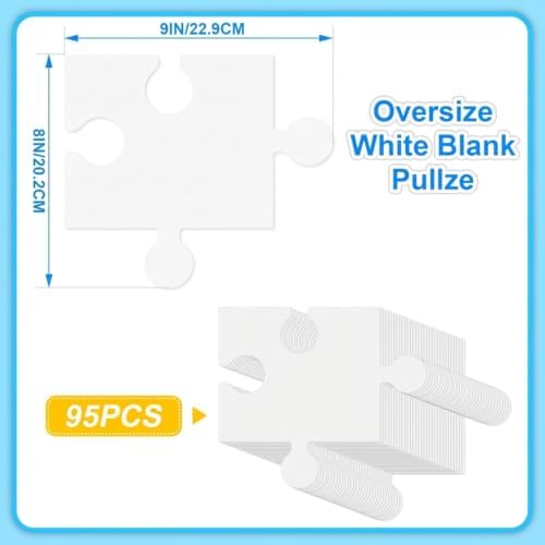 95 Pcs Blank Puzzle Pieces to Draw on, Make Your Own Puzzle Jigsaw