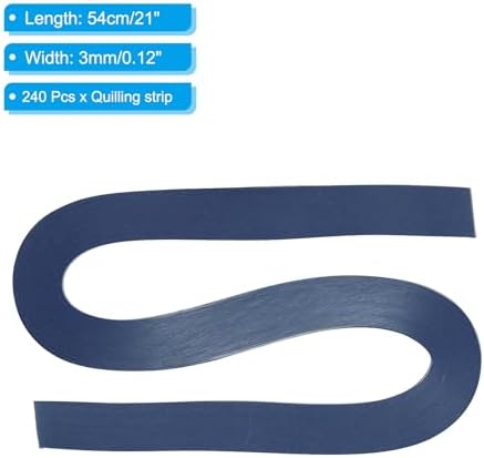 PATIKIL 240pcs Quilling Strips Paper 1/8"(3mm) 21"(54cm) Origami Paper Quilling Strip for Art DIY Hand Craft Christmas, Dark Blue